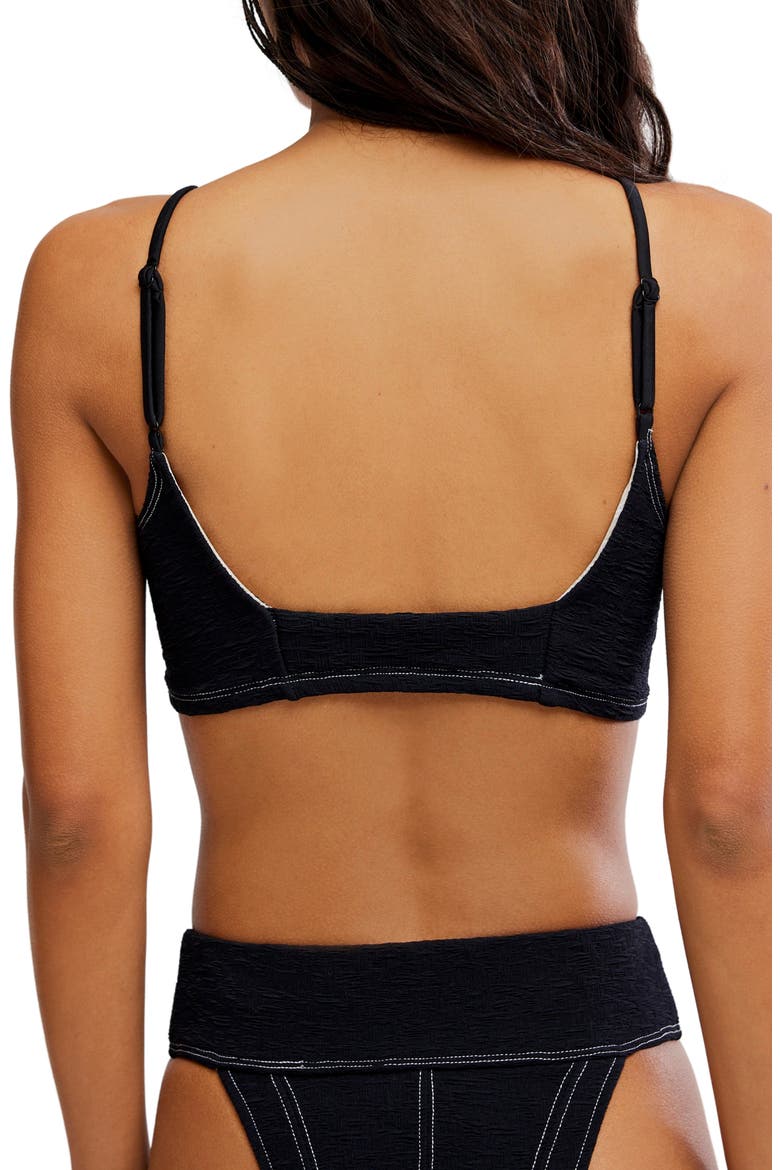 Farrah Crop Bikini Top, Alternate, color, BLACK