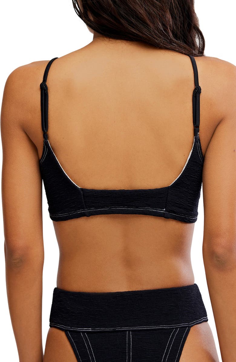Free People Farrah Crop Bikini Top, Alternate, color, Black