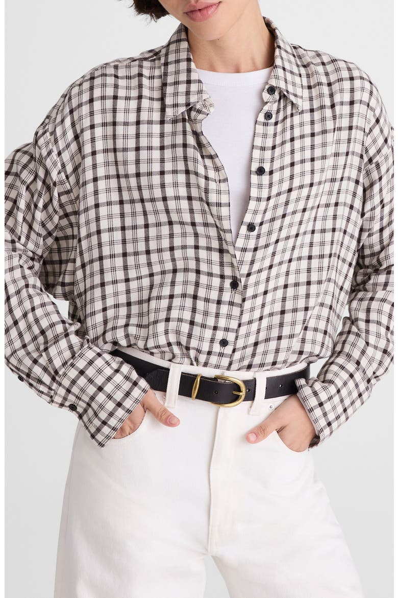 Heathered Flannel Dolman Button-Up Shirt, Main, color, ANTIQUE CREAM