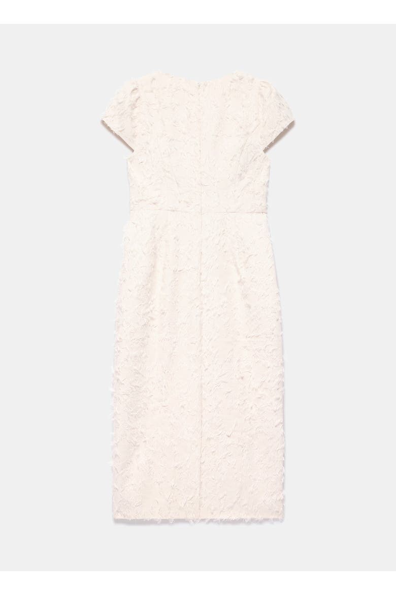 cream jacquard midi dress Cream Satin Jacquard Midi Dress  self-portrait-US