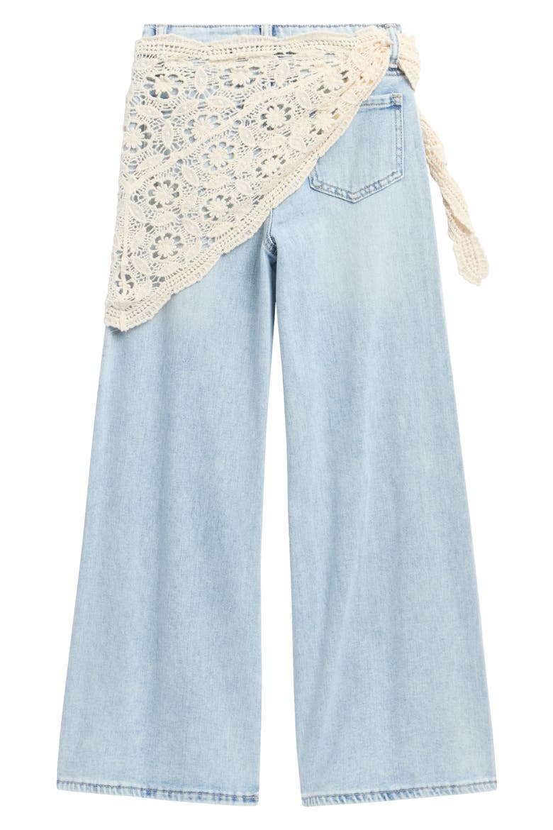 Kids' Hanky Belt Wide Leg Jeans, Alternate, color, LIGHT WASH INDIGO