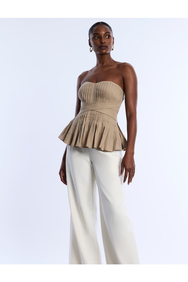Stretch Linen Top, Alternate, color, Sandstone