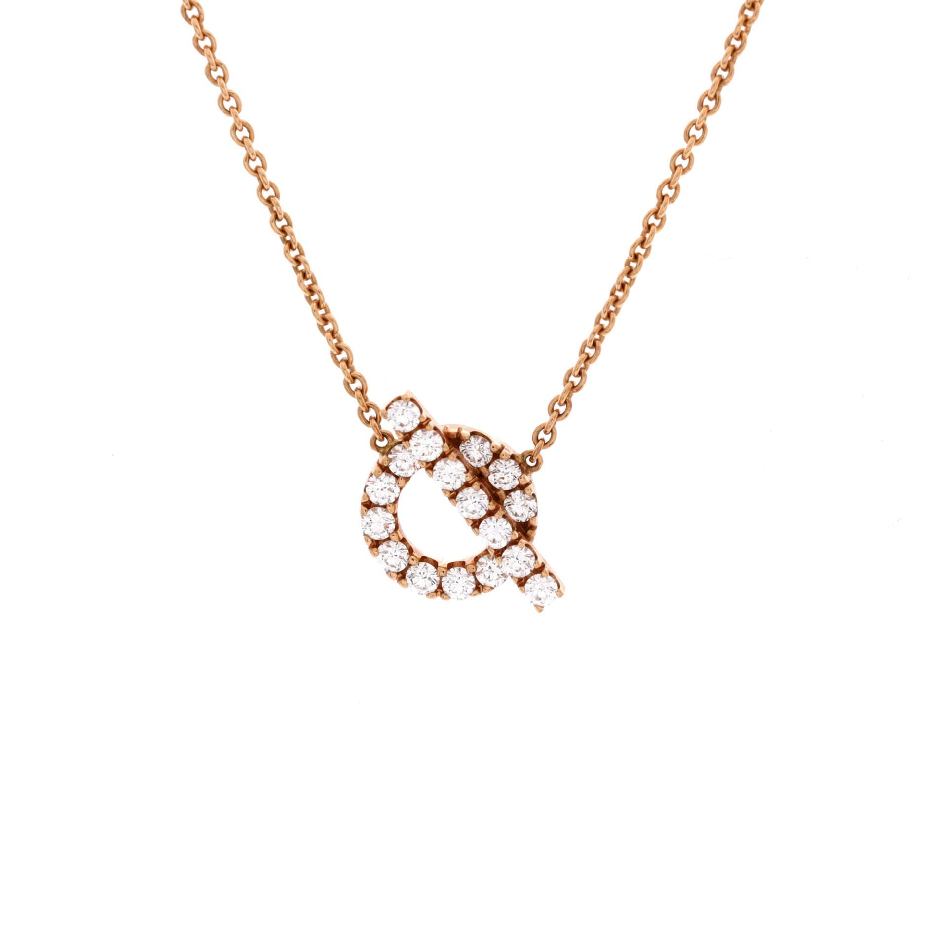 Finesse Pendant Necklace 18K Rose Gold and Diamonds, Main, color, Metallic Gold