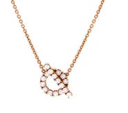 Pre-Owned Hermes Finesse Pendant Necklace 18K Rose Gold and Diamonds