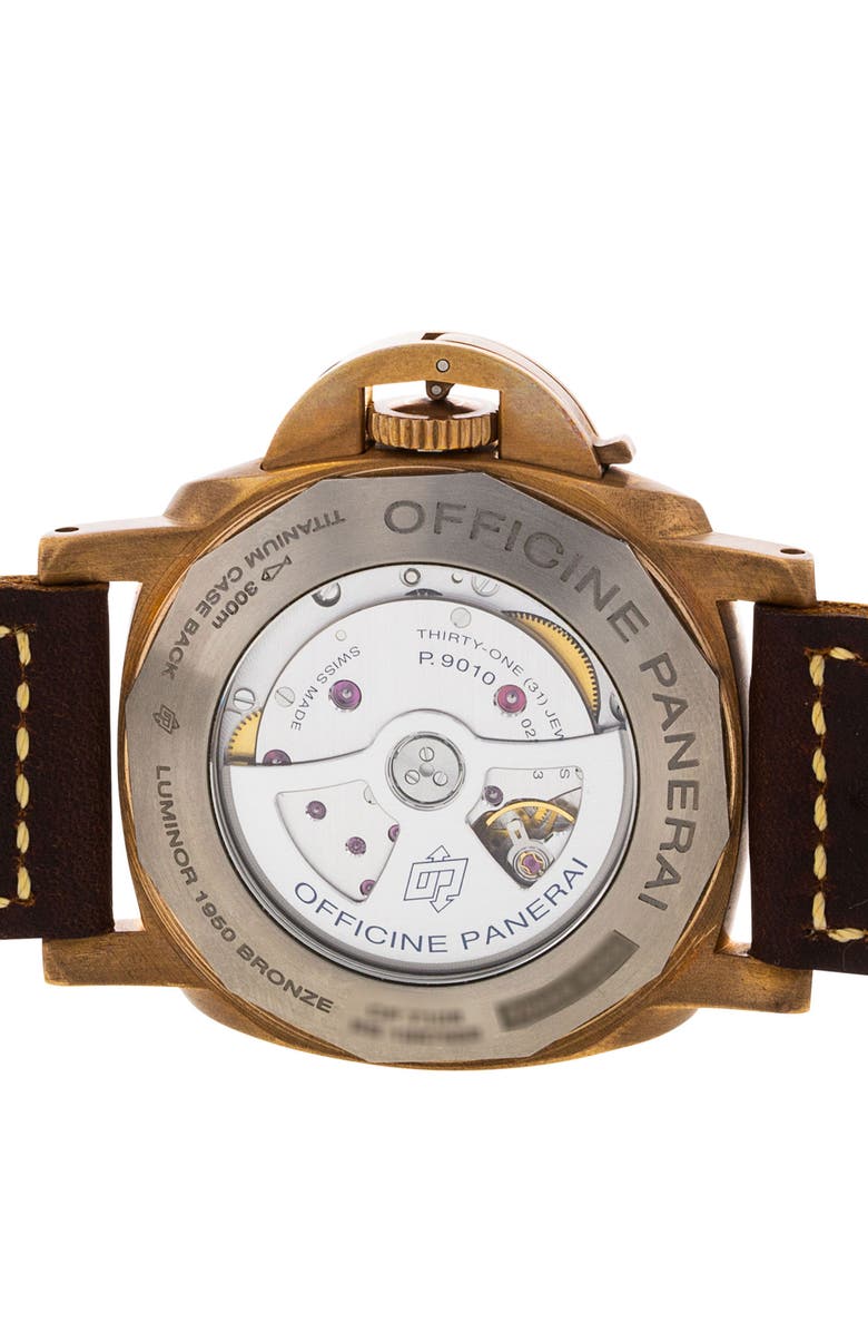 Watchfinder & Co. Panerai Preowned Luminor Submersible Leather Strap Watch, 47mm, Alternate, color, 