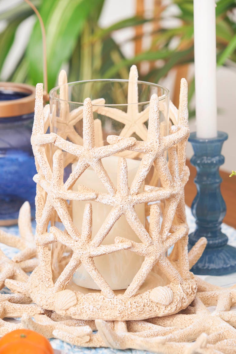 Sea Star Cutout Single Candle Holders 8.5", Alternate, color, Beige