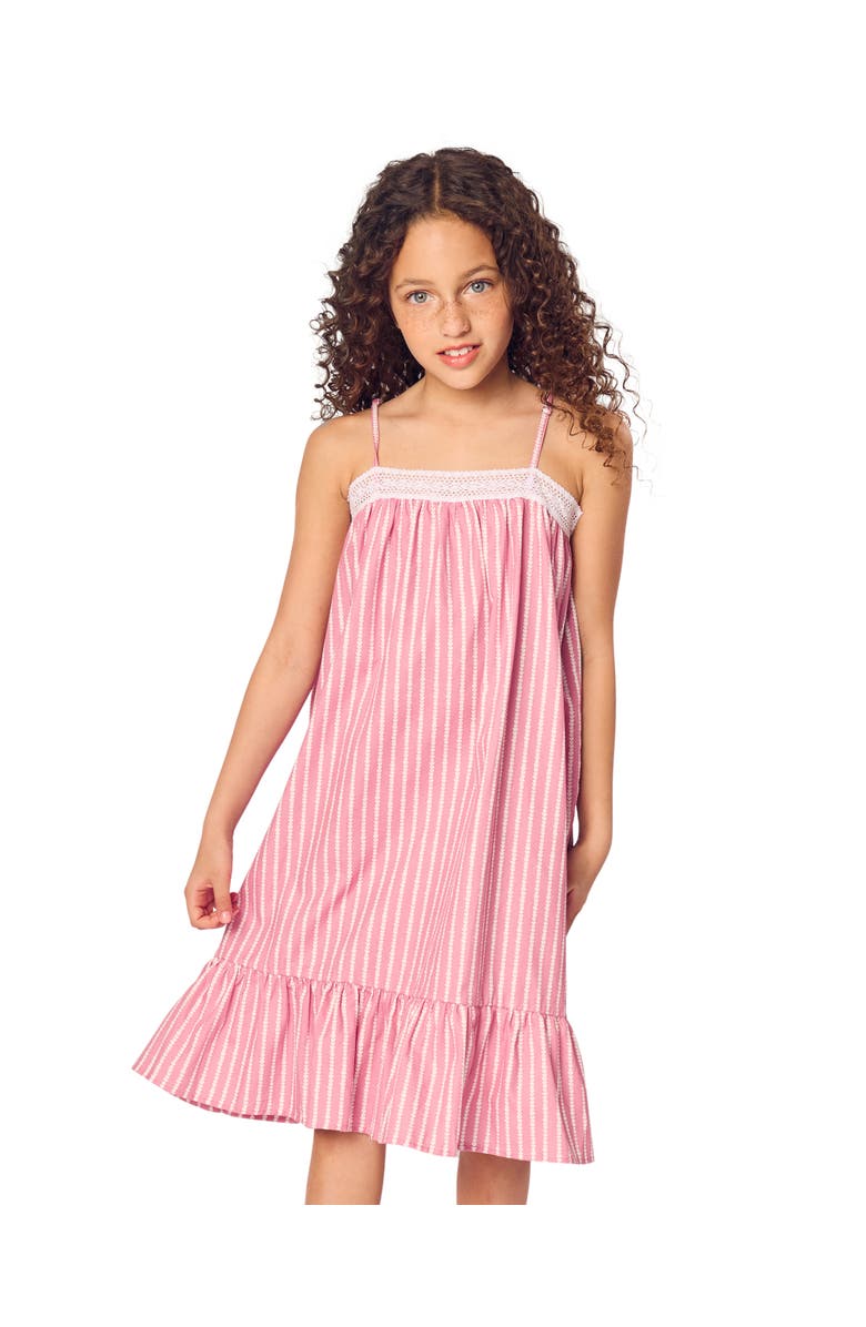Petite Plume Kids' Lily Heart Print Twill Nightgown, Main, color, 