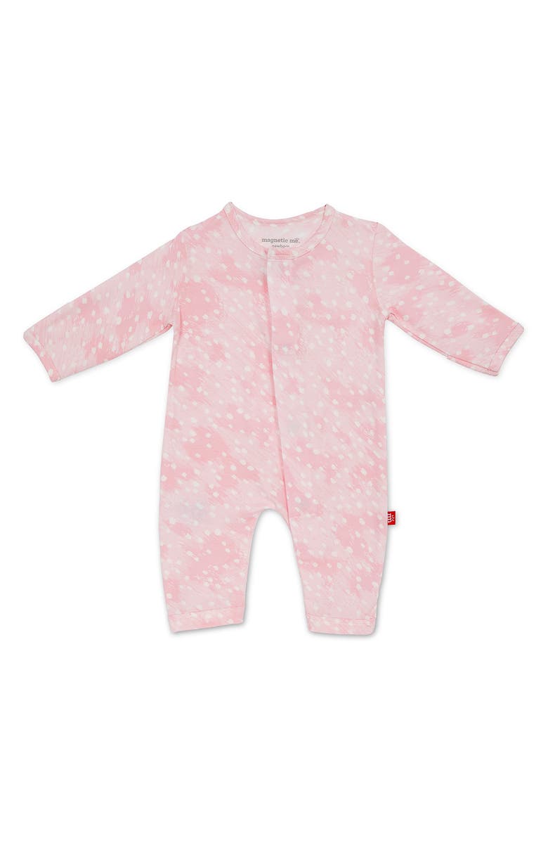 Magnetic Me Pink Magnetic Footie, Main, color, Girl Doeskin