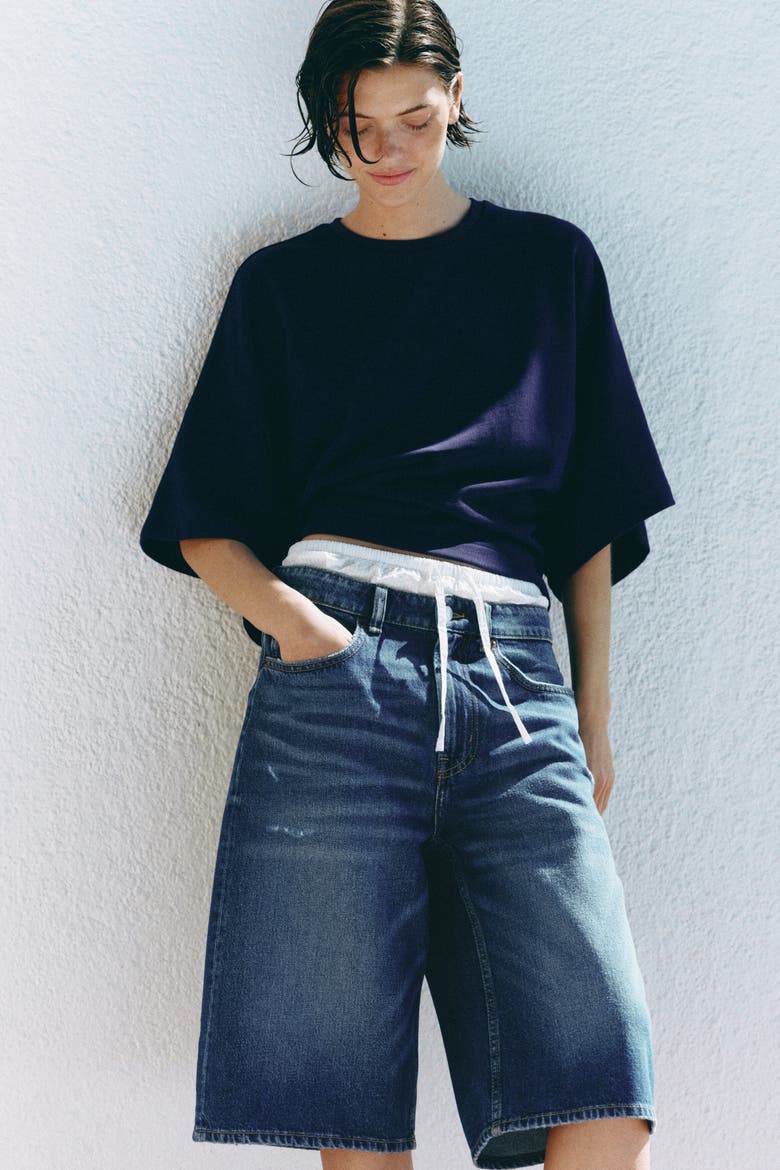 Denim Bermuda Shorts, Alternate, color, Denim blue