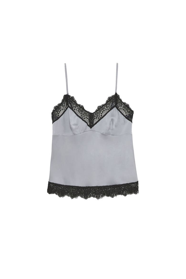 Viscose Top With Lace, Alternate, color, Grey