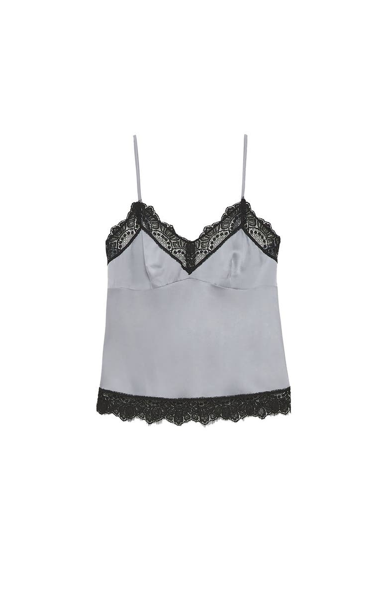 ottod'Ame Viscose Top With Lace, Alternate, color, Grey
