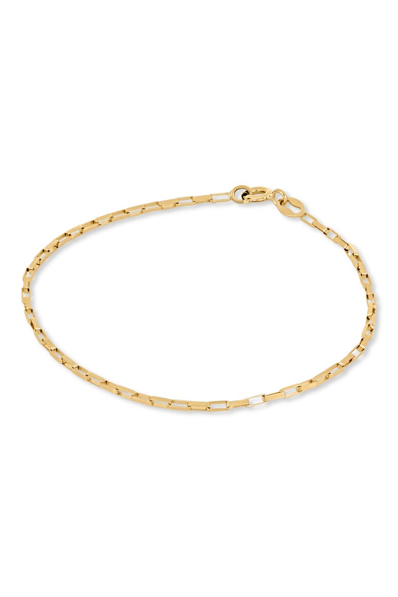 14K Gold Rectangle Link Chain Bracelet (Online Trunk Show), Alternate, color, 14K YELLOW GOLD