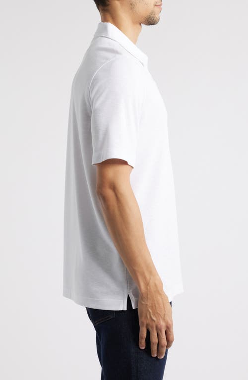 Johnston & Murphy Vintage Slub Modal Blend Johnny Collar Polo In White