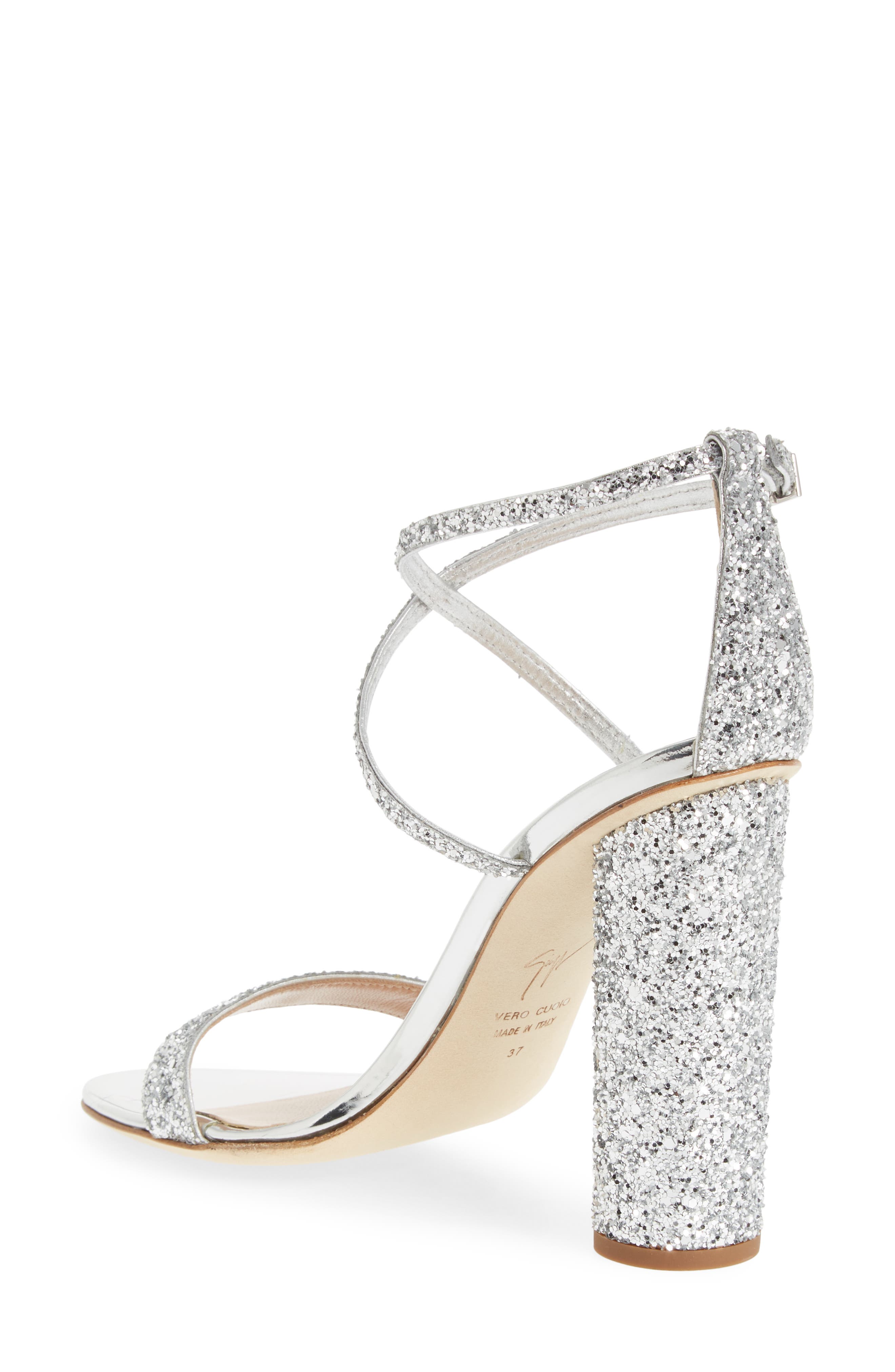 Giuseppe Zanotti Glitter Heel Sandal, Alternate, color, 
