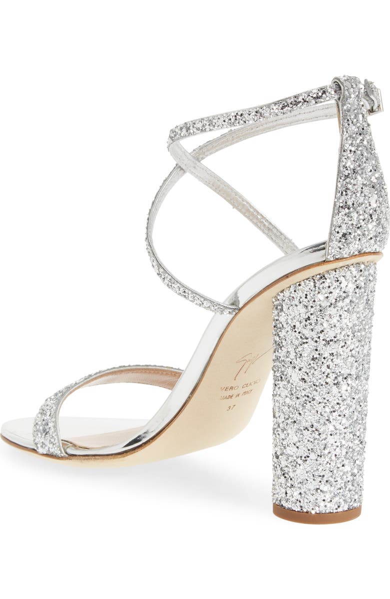 Giuseppe Zanotti Glitter Heel Sandal, Alternate, color,