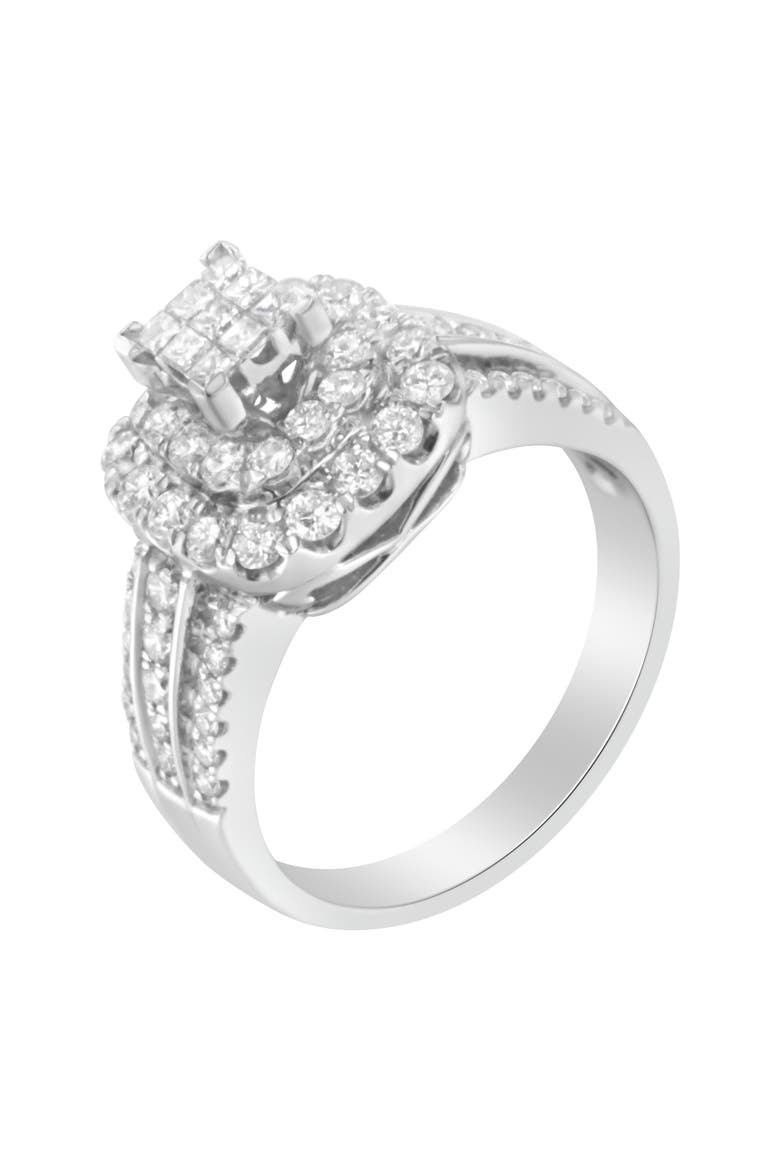 14K White Gold Diamond Vintage Ring, Alternate, color, White