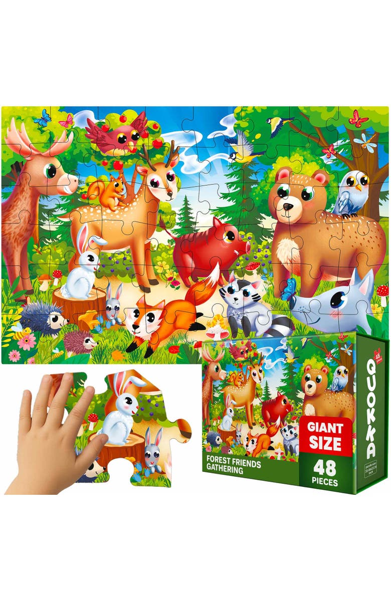 Quokka 2x3 FT Giant Floor Puzzles for Kids Ages 4-6 - Interactive Learning and Play, Main, color, Forest