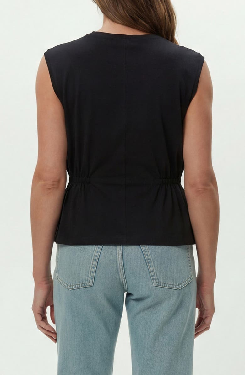 Michael Stars Rochel Peplum Sleeveless Top, Alternate, color, Black