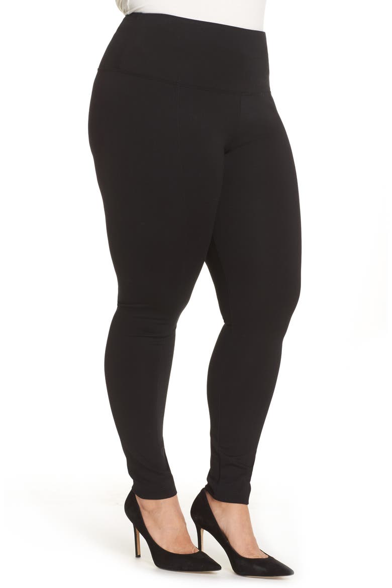Lyssé Center Seam Ponte Leggings, Alternate, color, BLACK