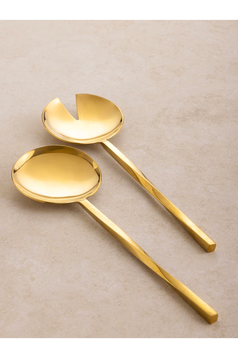 Oslo Salad Servers, Set of 2, Main, color, Gold