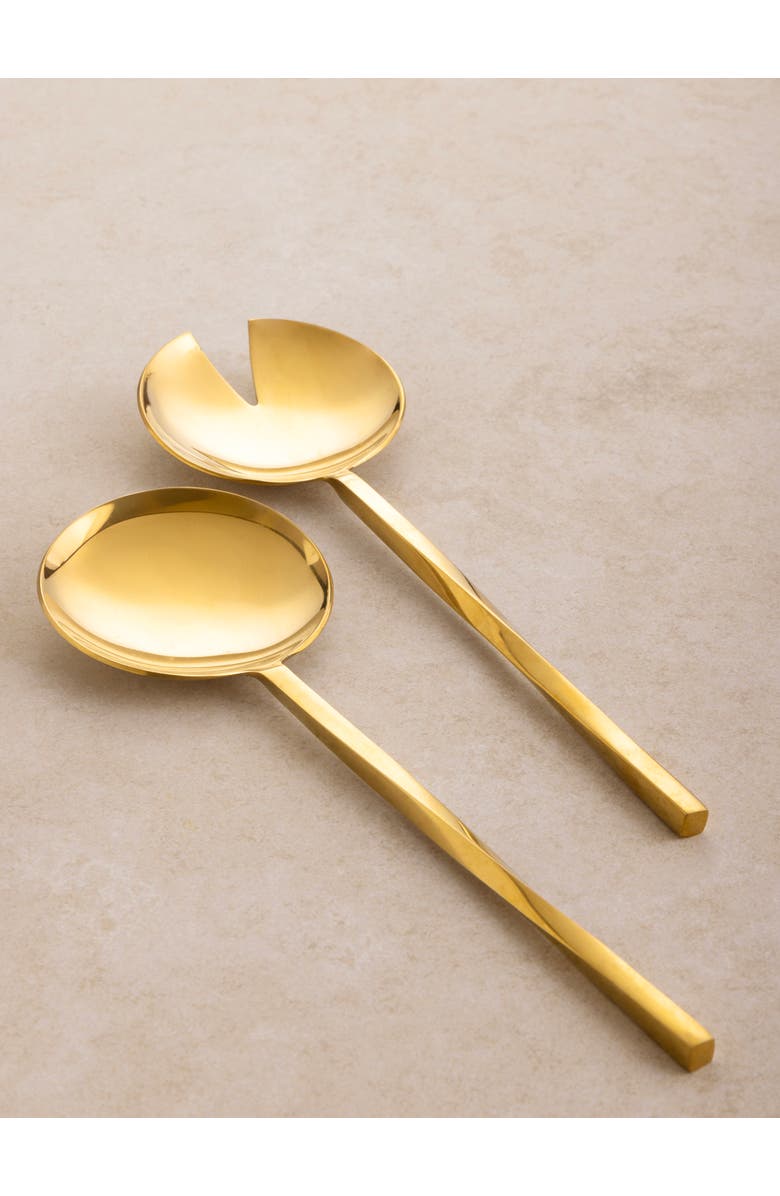 GAURI KOHLI Oslo Salad Servers, Set of 2, Main, color, Gold