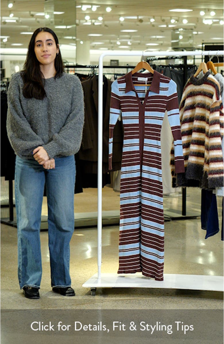 Eliana Stripe Long Sleeve Rib Maxi Dress, sales video thumbnail