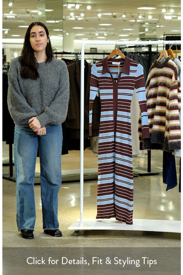 Eliana Stripe Long Sleeve Rib Maxi Dress video