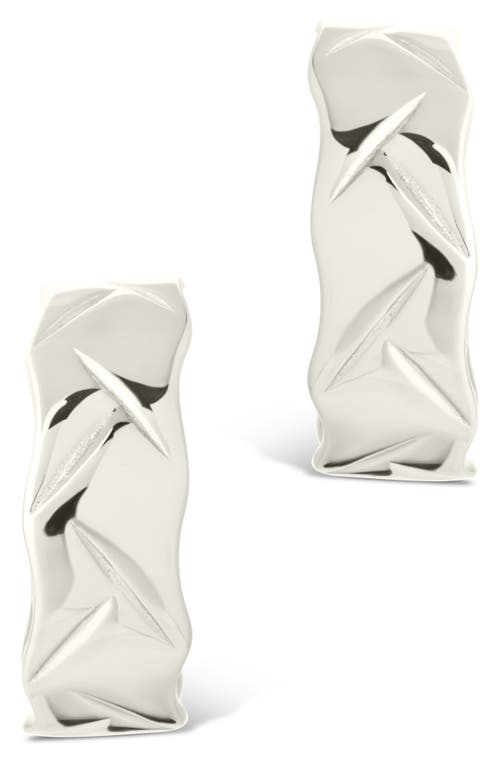 Sterling Forever Ashton Hoop Earrings In Silver
