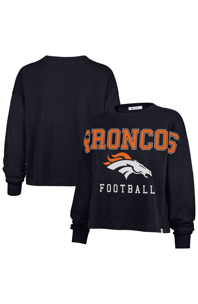 '47 Women's '47 Navy Denver Broncos Outreach City Oversized Long Sleeve T-Shirt, Main, color, 
