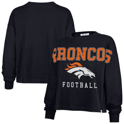 Women's '47 Navy Denver Broncos Outreach City Oversized Long Sleeve T-Shirt