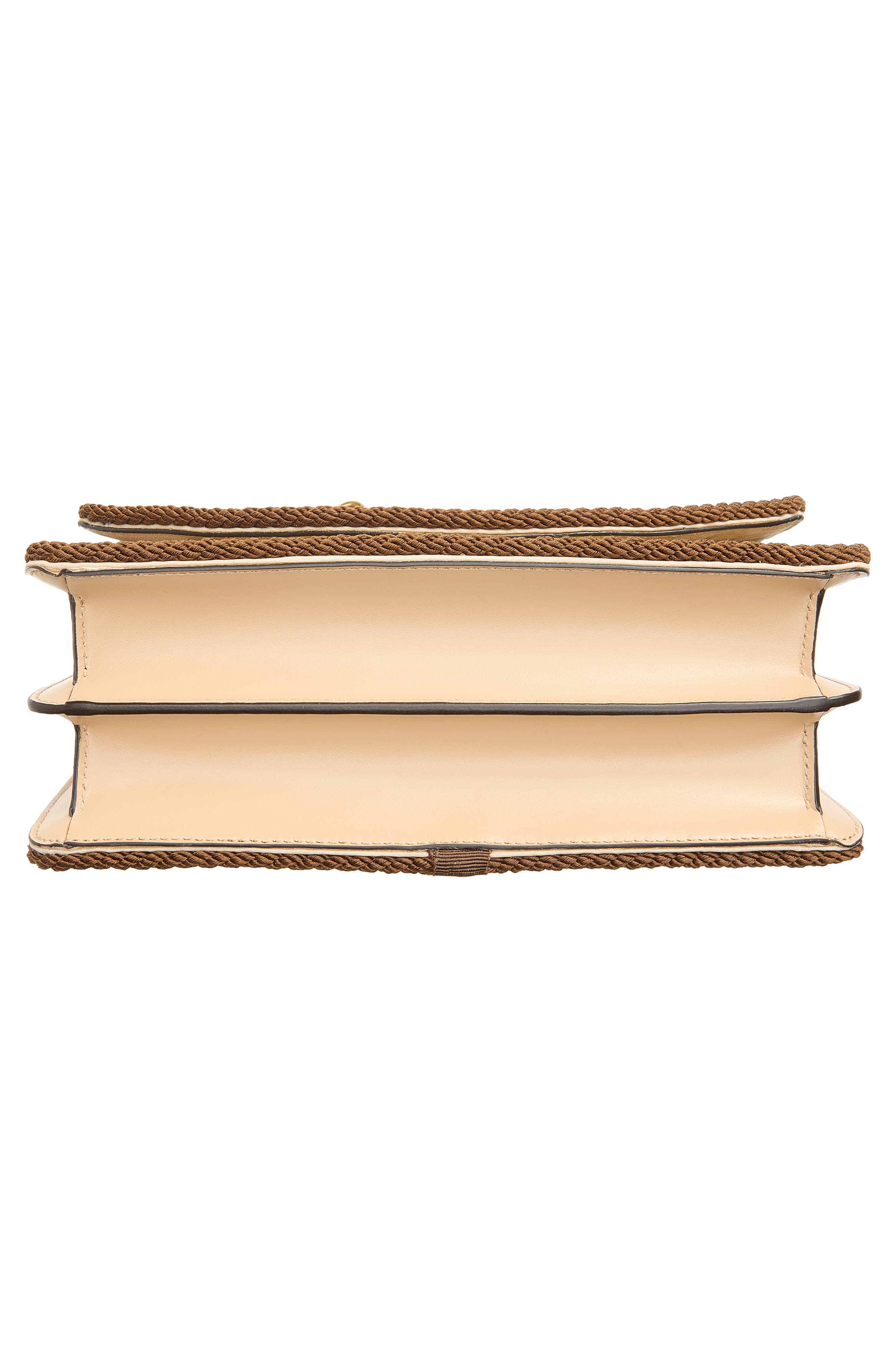 VLogo Embroidered Silk Shoulder Bag, Alternate, color, BEIGE MULTI