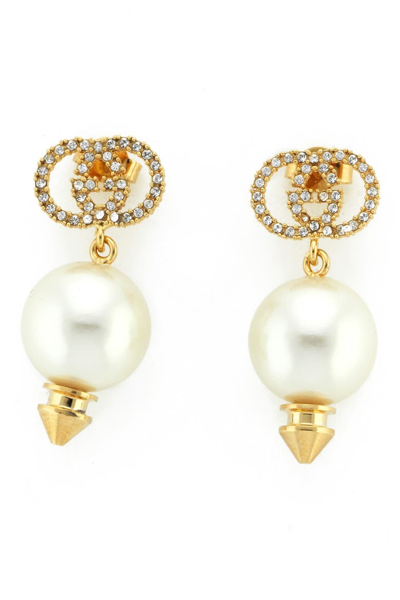 Imitation Pearl Drop Earrings, Main, color, PEARL
