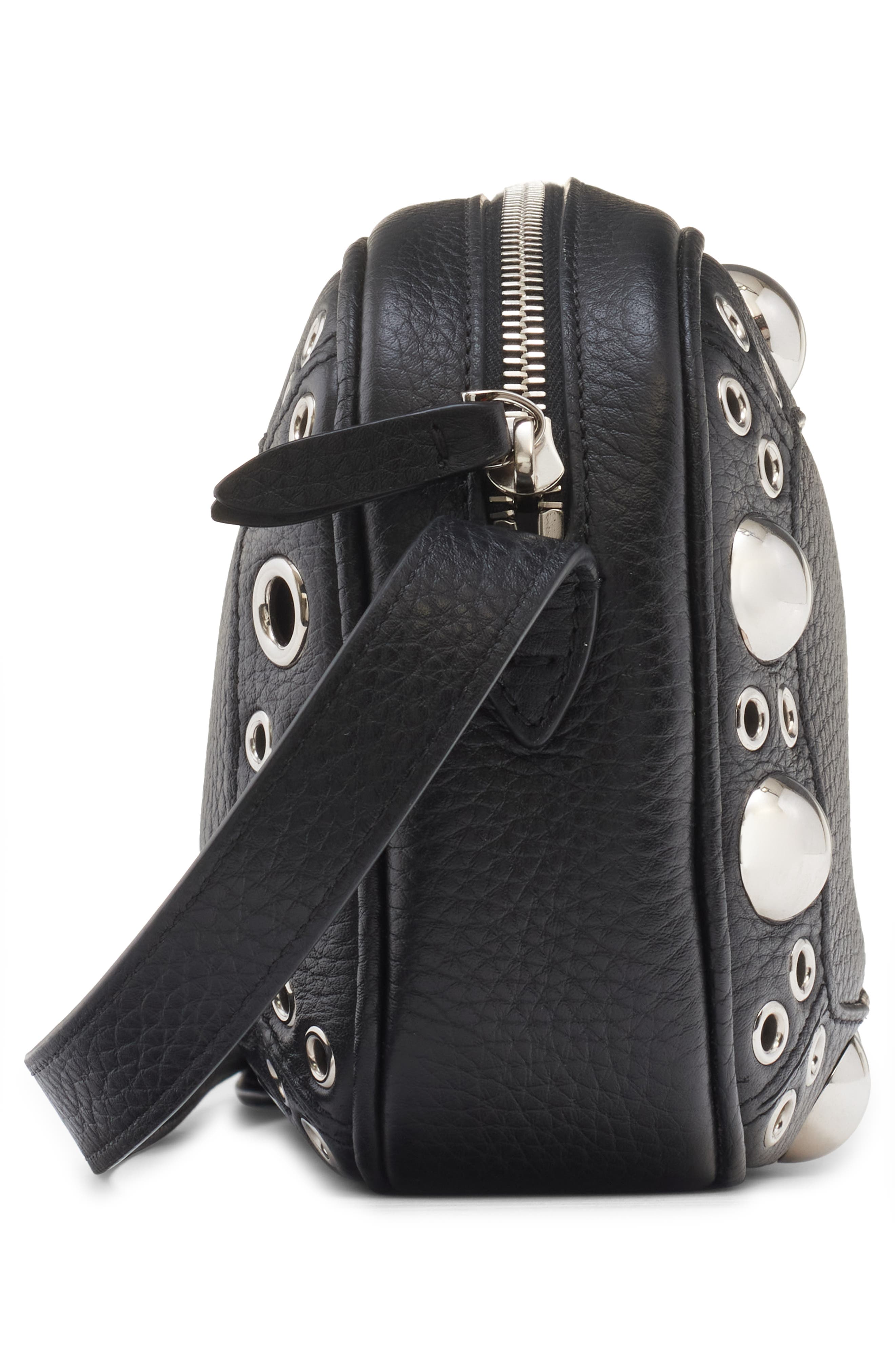 Valentino Garavani Nellcôte Studded Leather Crossbody Bag, Alternate, color, Nero