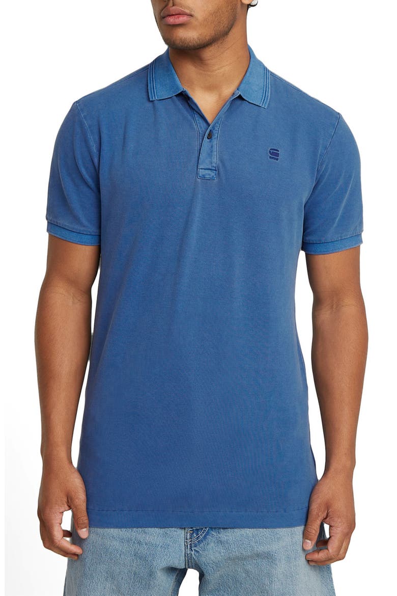 Dunda Slim Fit Overdye Piqué Polo, Main, color, PILOT GD