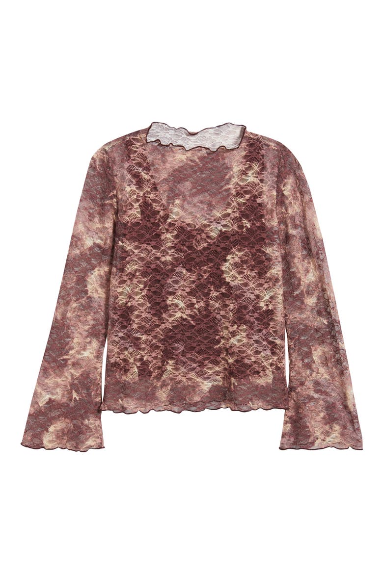 Stretch Mesh Top, Alternate, color, PLUM CHAMPAGNE