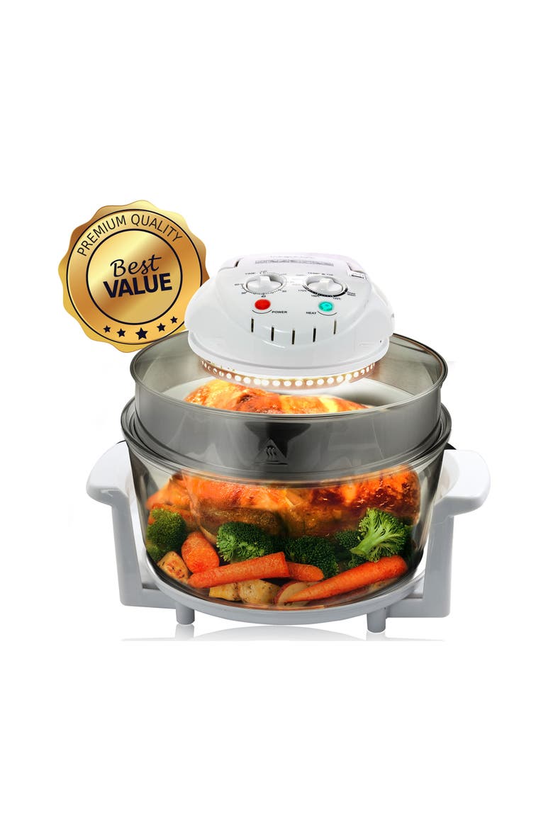 Multipurpose Countertop 14.25 Inch Halogen Oven Air Fryer/Rotisserie/Roaster in White, Alternate, color, White
