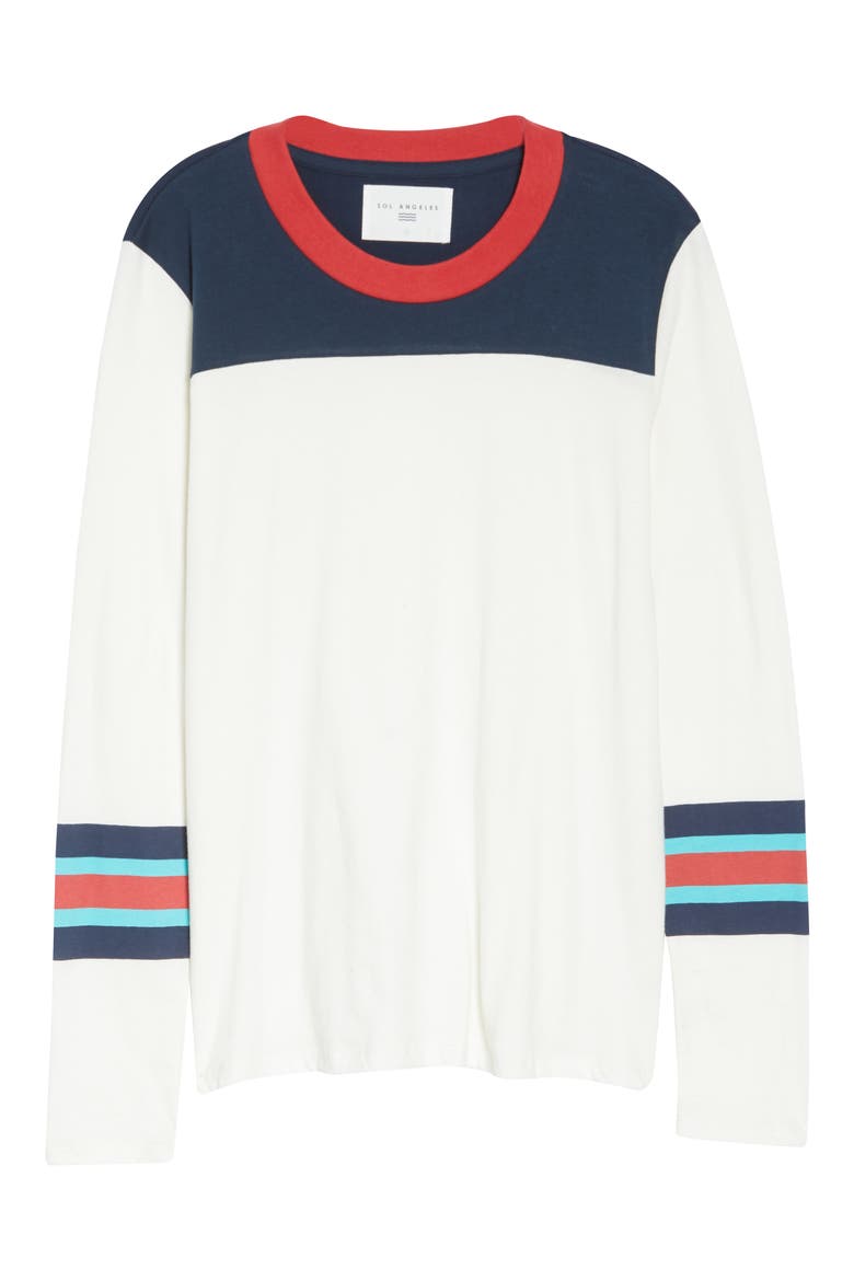 Colorblock Crewneck Pullover, Alternate, color, D WHITE