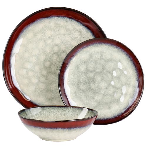 Elama Samara 12 Piece Stoneware Dinnerware Set In Multi