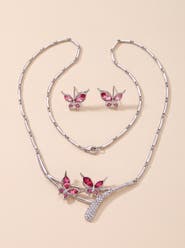 Modenaire Butterfly Necklace and Earrings Set
