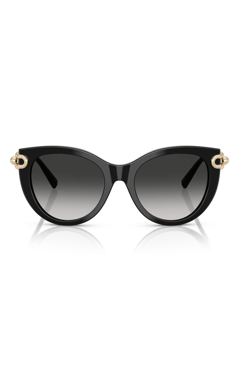 Tiffany & Co. 53mm Gradient Butterfly Sunglasses, Main, color, Black / Gray Gradient