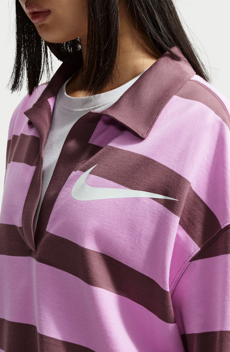 Nike Sportswear Prep Stripe Cotton Top, Alternate, color, Light Magenta/Tattoo/Sail