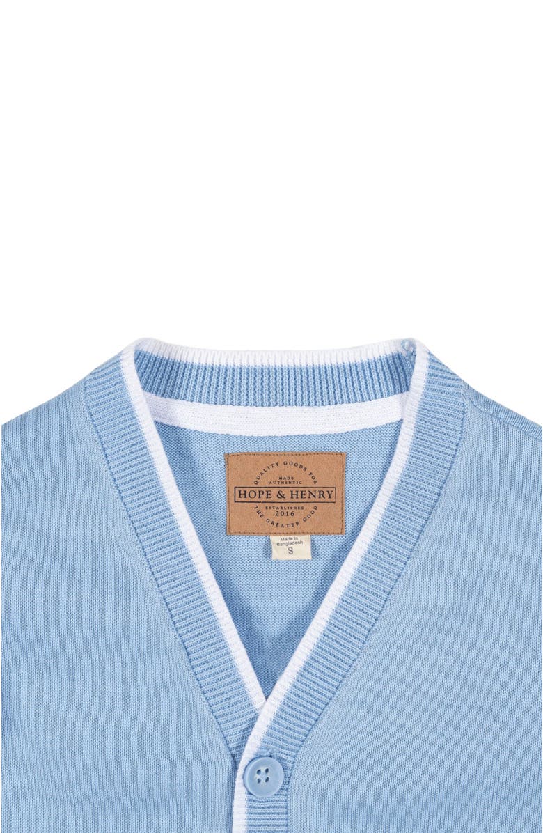 Hope & Henry Baby Boys' Organic Tipped Cardigan, Infant, Alternate, color, 