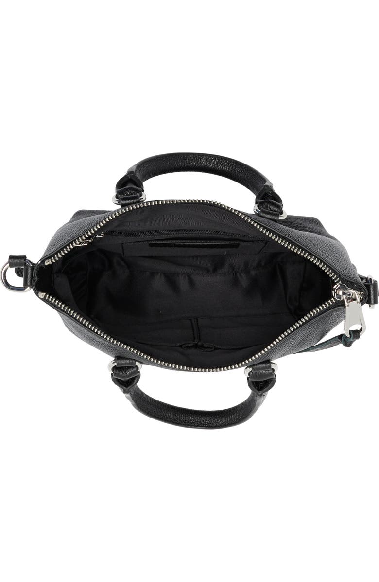 Rebecca Minkoff Micro Moto Leather Satchel, Alternate, color, Black