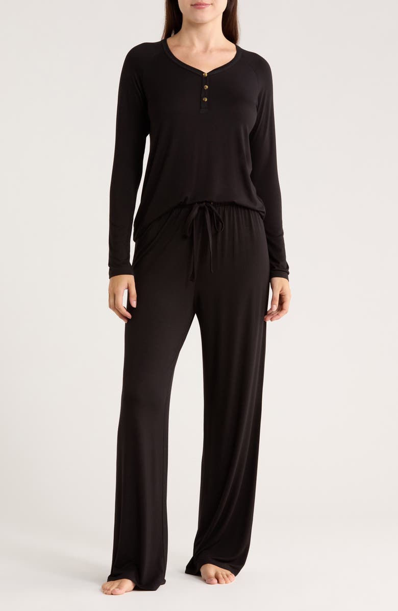 Honeydew Seeking Sleep Long Pajamas, Main, color, Black