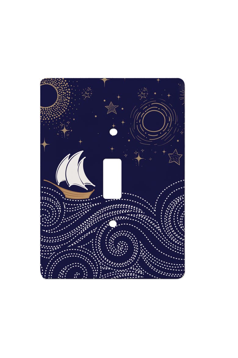 Stormy Seas Ceramic Single Toggle Switchplate, Main, color, Blue