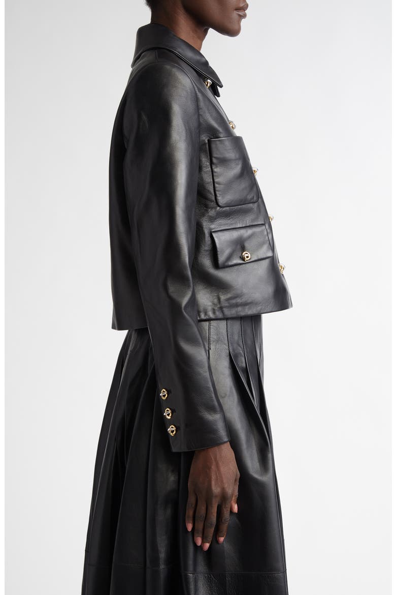 Astley Lambskin Leather Jacket, Alternate, color, 000001 BLACK