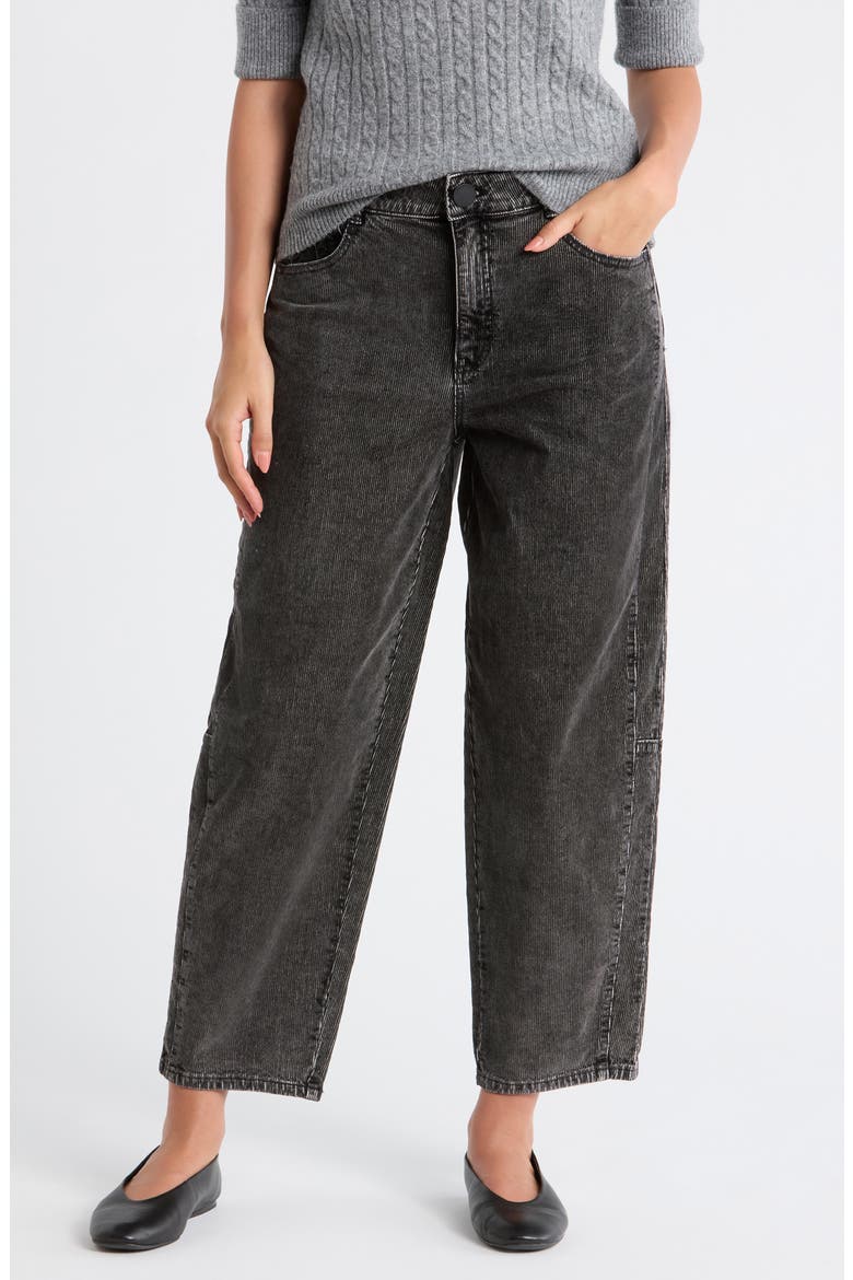 'Ab'solution Sky Rise Ankle Barrel Leg Jeans, Main, color, WASHED GREY