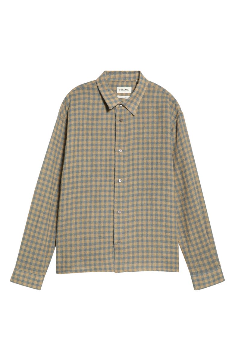 FRAME Plaid Wool Button-Up Shirt, Alternate, color, Blue/ Beige Plaid
