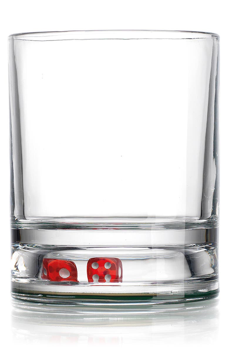 Godinger Craps Shoot Double Old Fashion Glass, Main, color, Multi