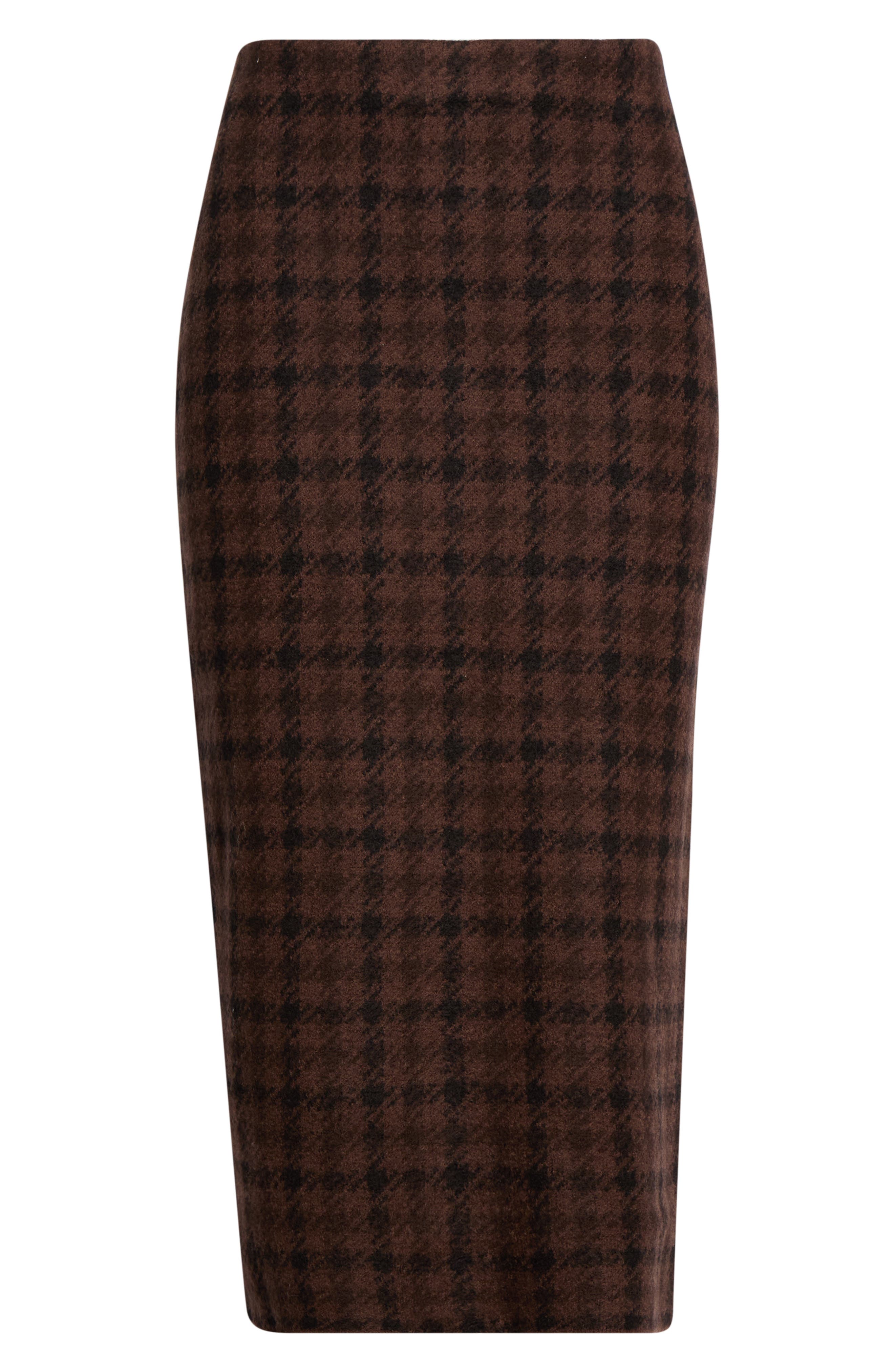 Nordstrom Houndstooth Merino Wool Midi Skirt (Women) | Nordstrom